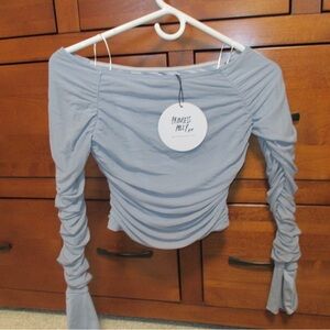 Princess Polly Grey Off-Shoulder Blouse